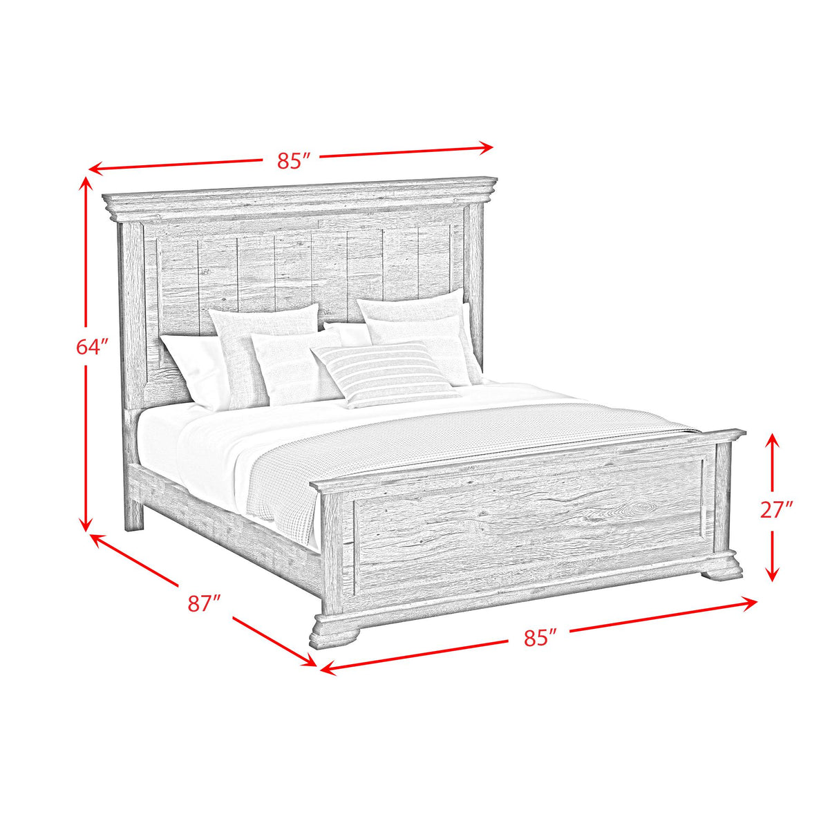  Elements International Park Ridge B-13130-8-KB King Panel Bed IMAGE 7