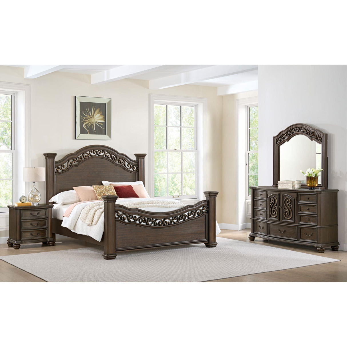  Elements International Brunswick B-13070-5-KB King Panel Bed IMAGE 4