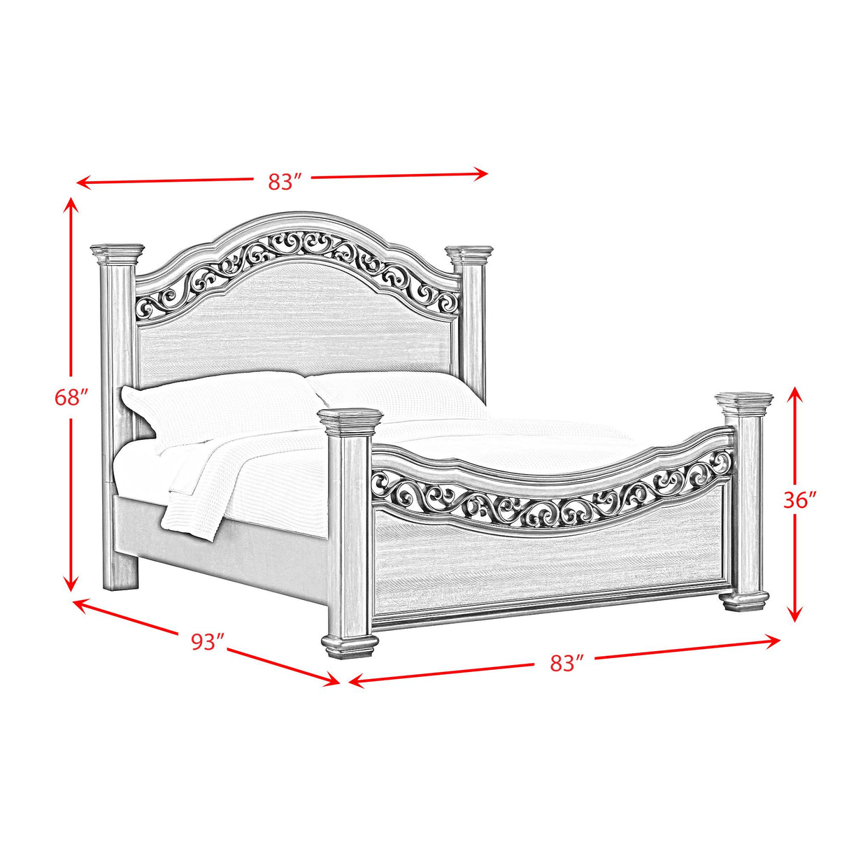  Elements International Brunswick B-13070-5-KB King Panel Bed IMAGE 8