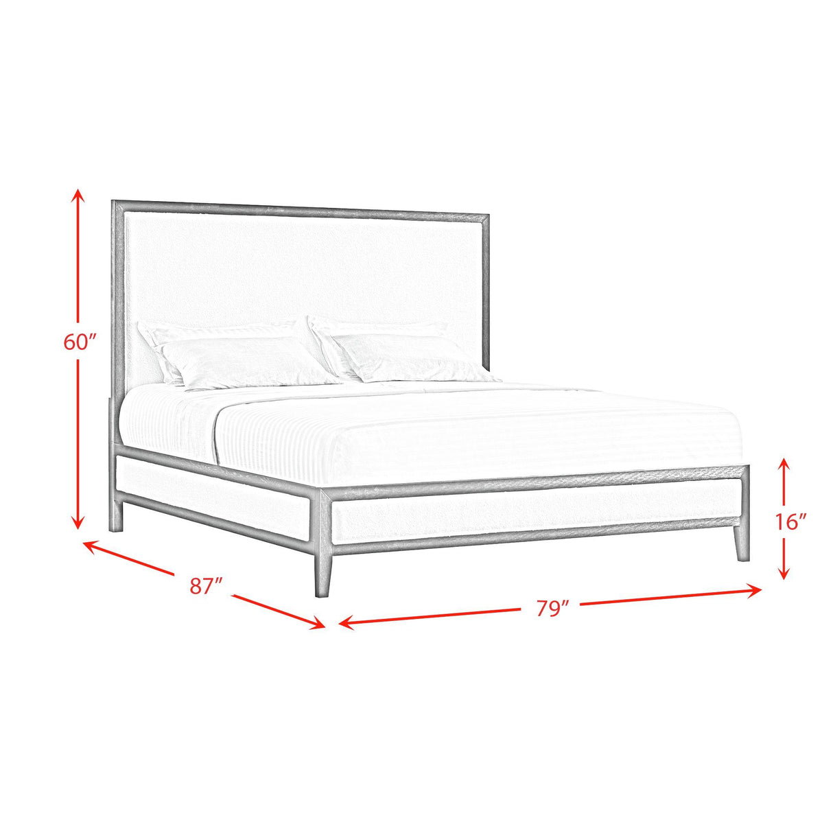  Elements International Versailles Contemporary B-3690-3W-KB1 King Panel Bed IMAGE 8