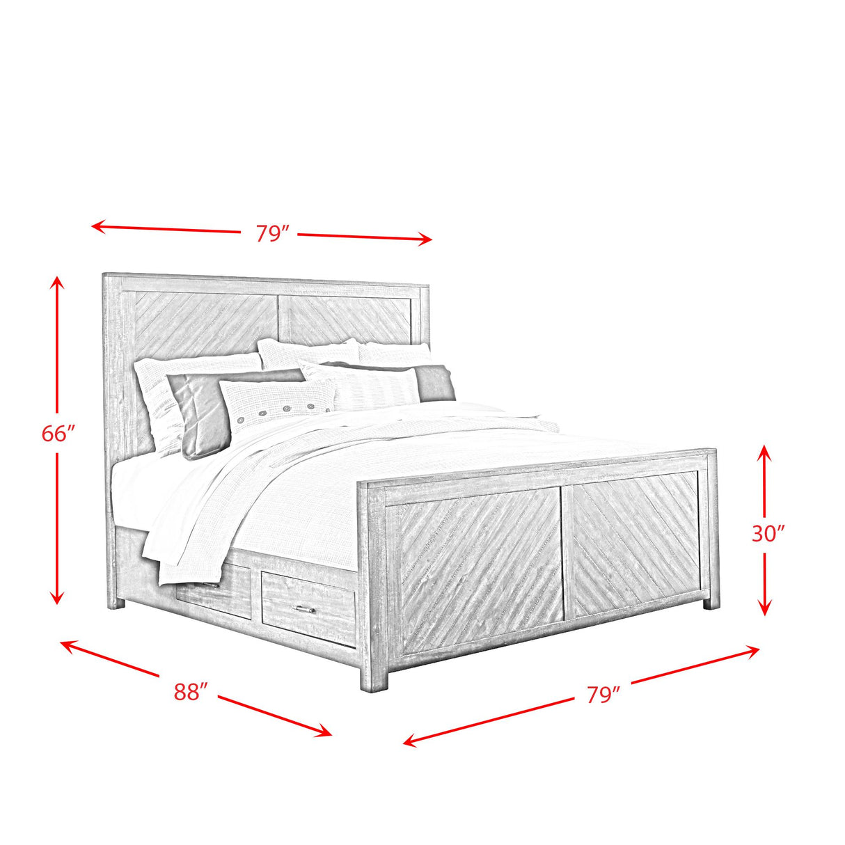  Elements International Jax JX600KB King Platform Storage Bed IMAGE 6