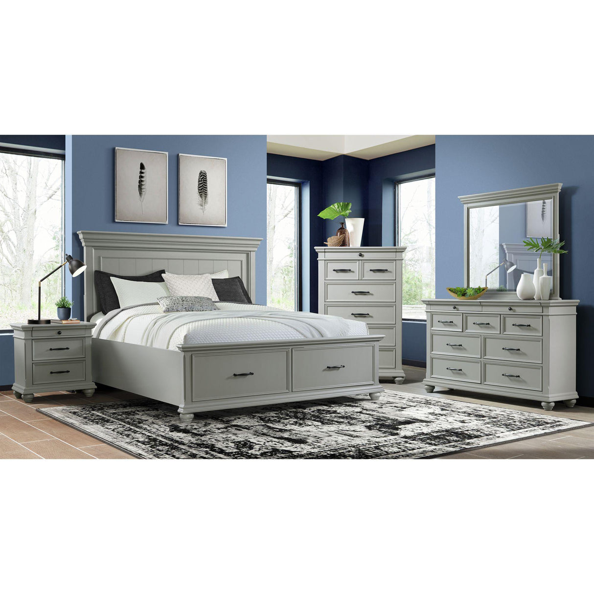  Elements International Slater SR350KB King Platform Storage Bed IMAGE 4