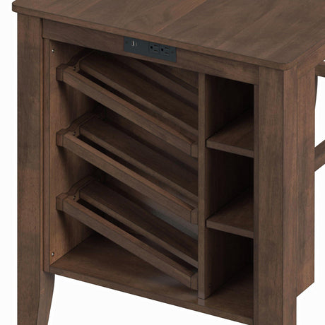  Elements International Santa Barbara D-16550-5-KI Kitchen Island & 2 Counter Stools IMAGE 8
