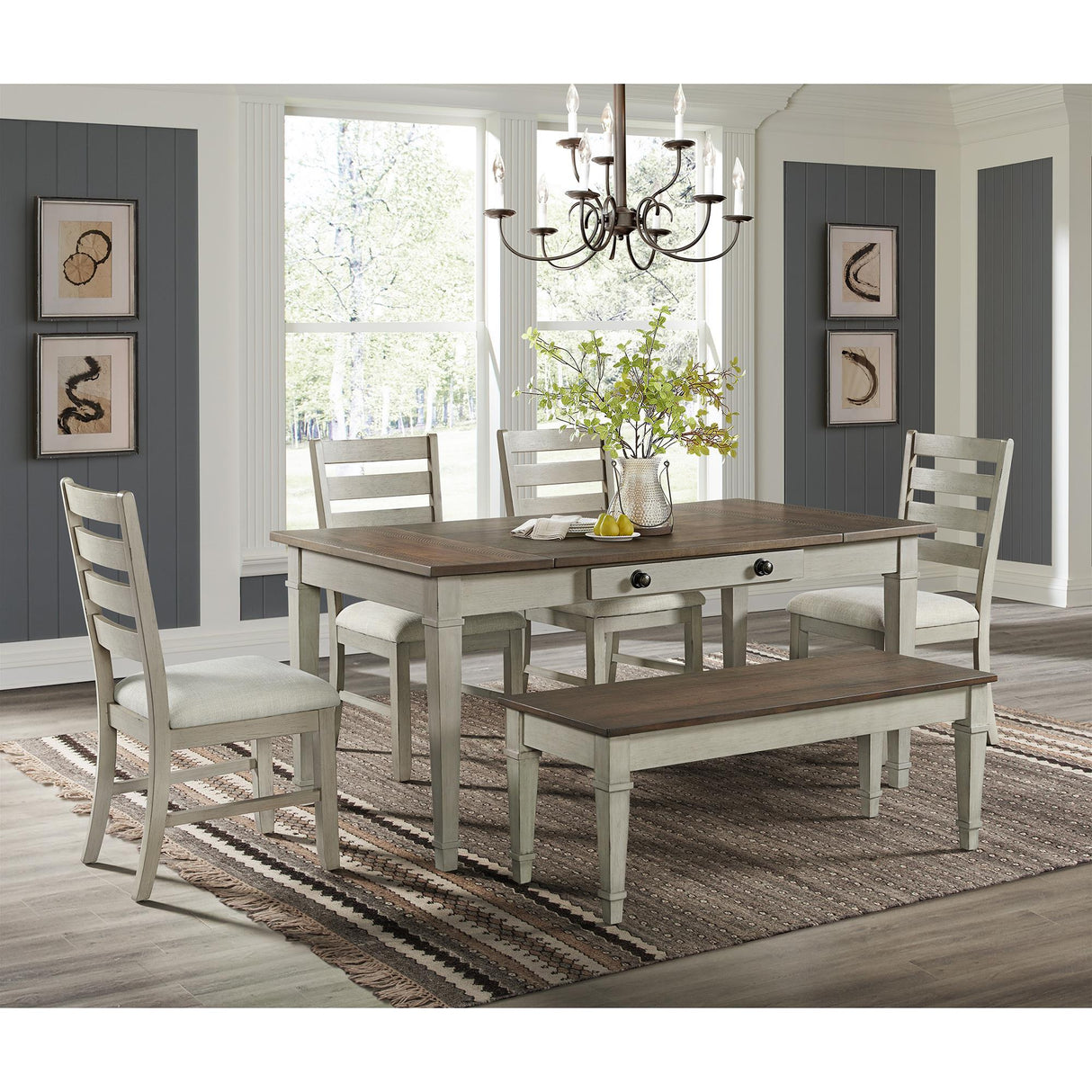  Elements International Farmington D-9890-7-SC Ladder Back Dining Side Chair IMAGE 4