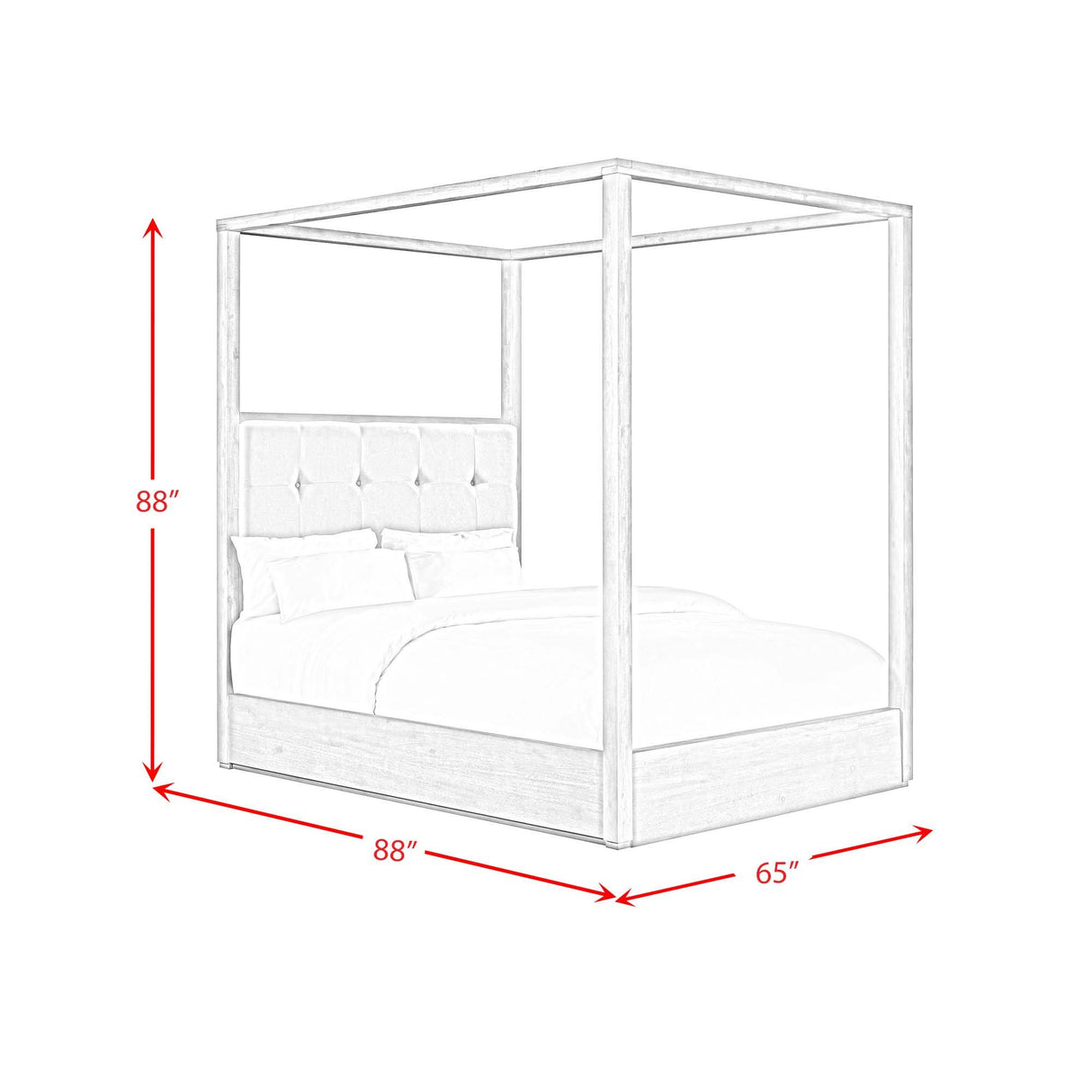  Elements International Arcadia B-3430-5-QCB Queen Canopy Bed IMAGE 5
