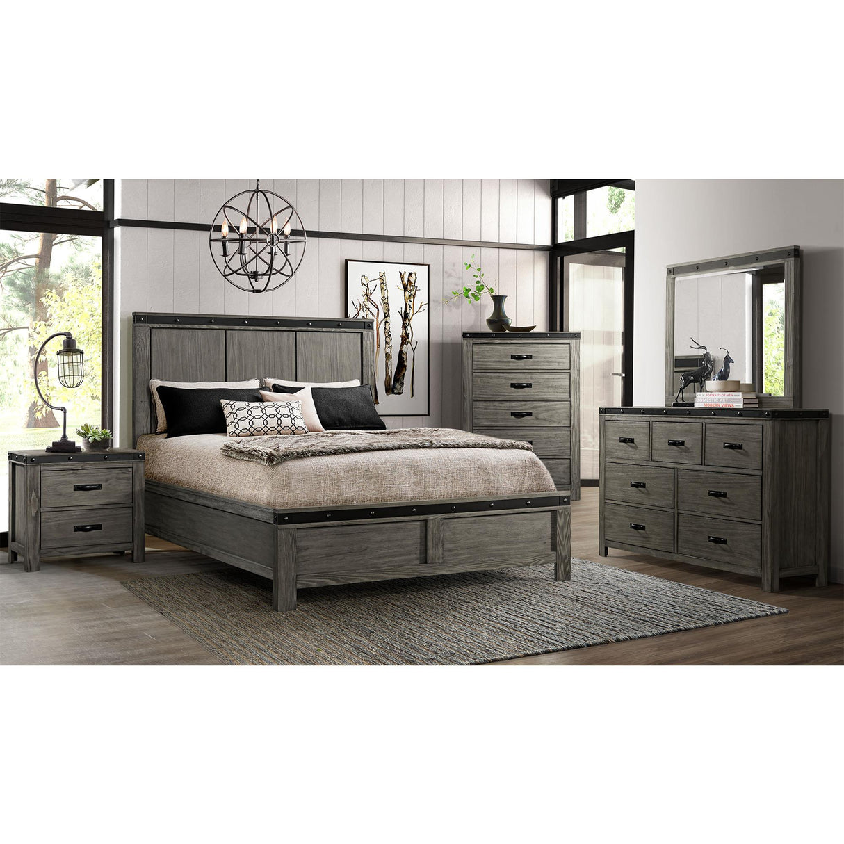  Elements International Wade WE600QB Queen Panel Bed IMAGE 4
