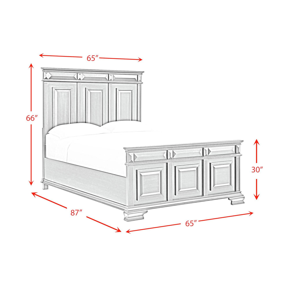  Elements International Bridgestone B-10980-8-QB Queen Panel Bed IMAGE 8
