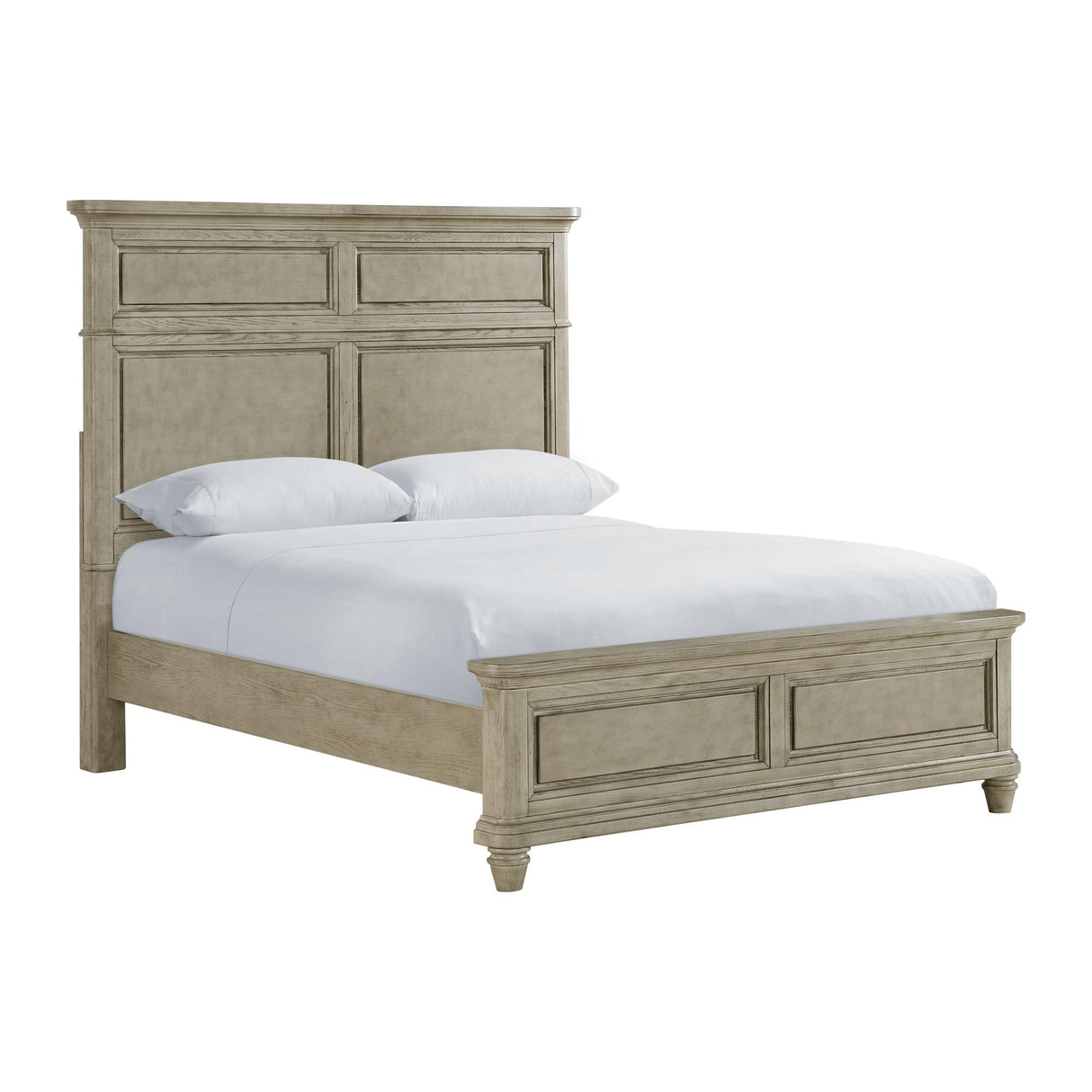  Elements International Whit-Ash B-11360-3-QB Queen Panel Bed IMAGE 1