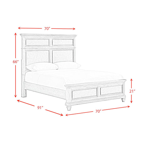  Elements International Whit-Ash B-11360-3-QB Queen Panel Bed IMAGE 9