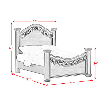  Elements International Brunswick B-13070-5-QB Queen Panel Bed IMAGE 8