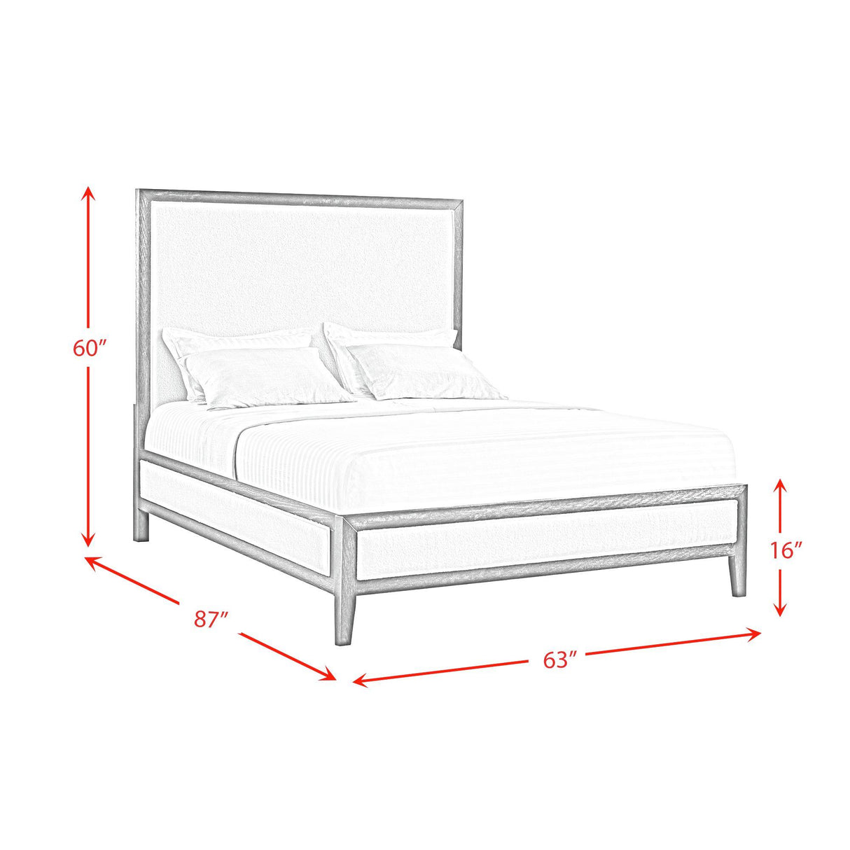  Elements International Versailles Contemporary B-3690-3W-QB1 Queen Panel Bed IMAGE 8