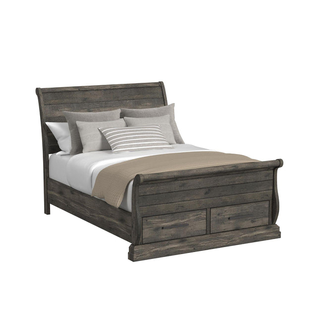  Elements International Park Ridge B-13130-8-QSLB Queen Sleigh Storage Bed IMAGE 1