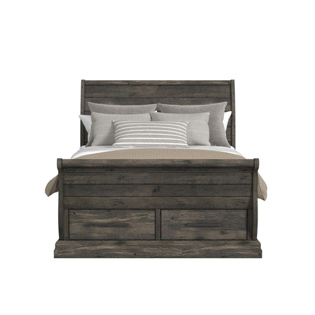  Elements International Park Ridge B-13130-8-QSLB Queen Sleigh Storage Bed IMAGE 2