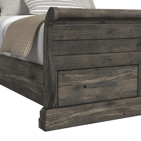  Elements International Park Ridge B-13130-8-QSLB Queen Sleigh Storage Bed IMAGE 6