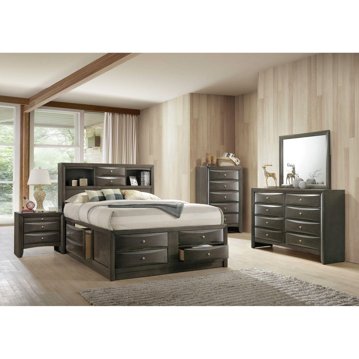  Elements International Emily EG170QB Queen Storage Bed IMAGE 3