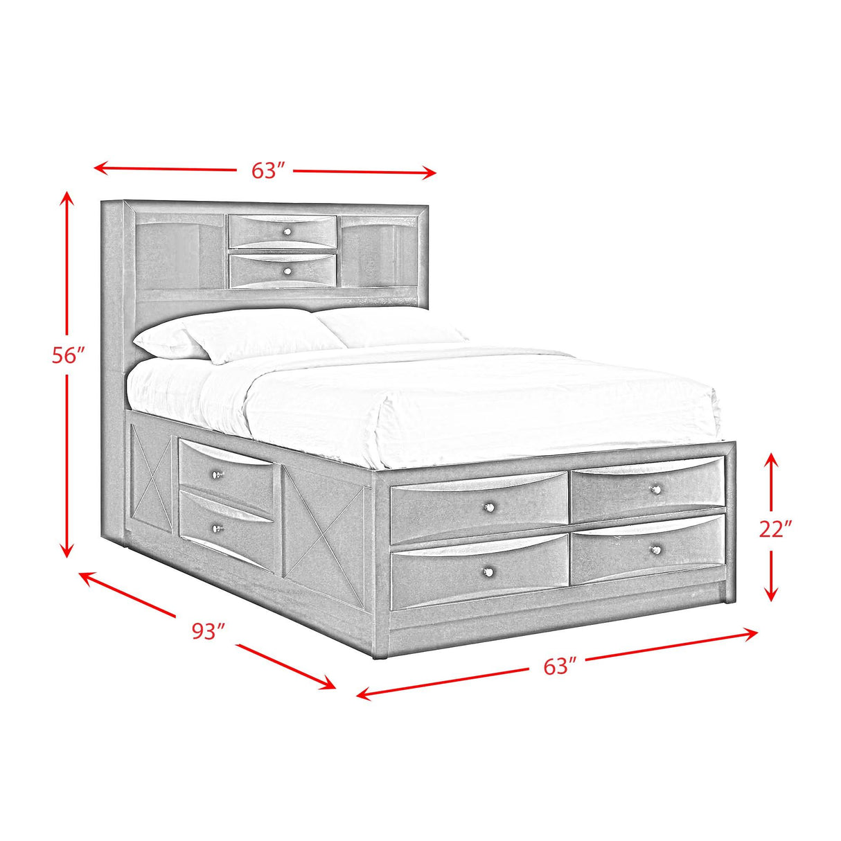  Elements International Emily EG170QB Queen Storage Bed IMAGE 5