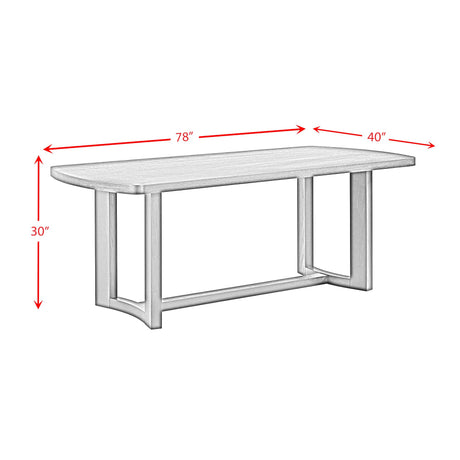  Elements International Portland D-1710-5-DT2 Rectangular Dining Table IMAGE 9