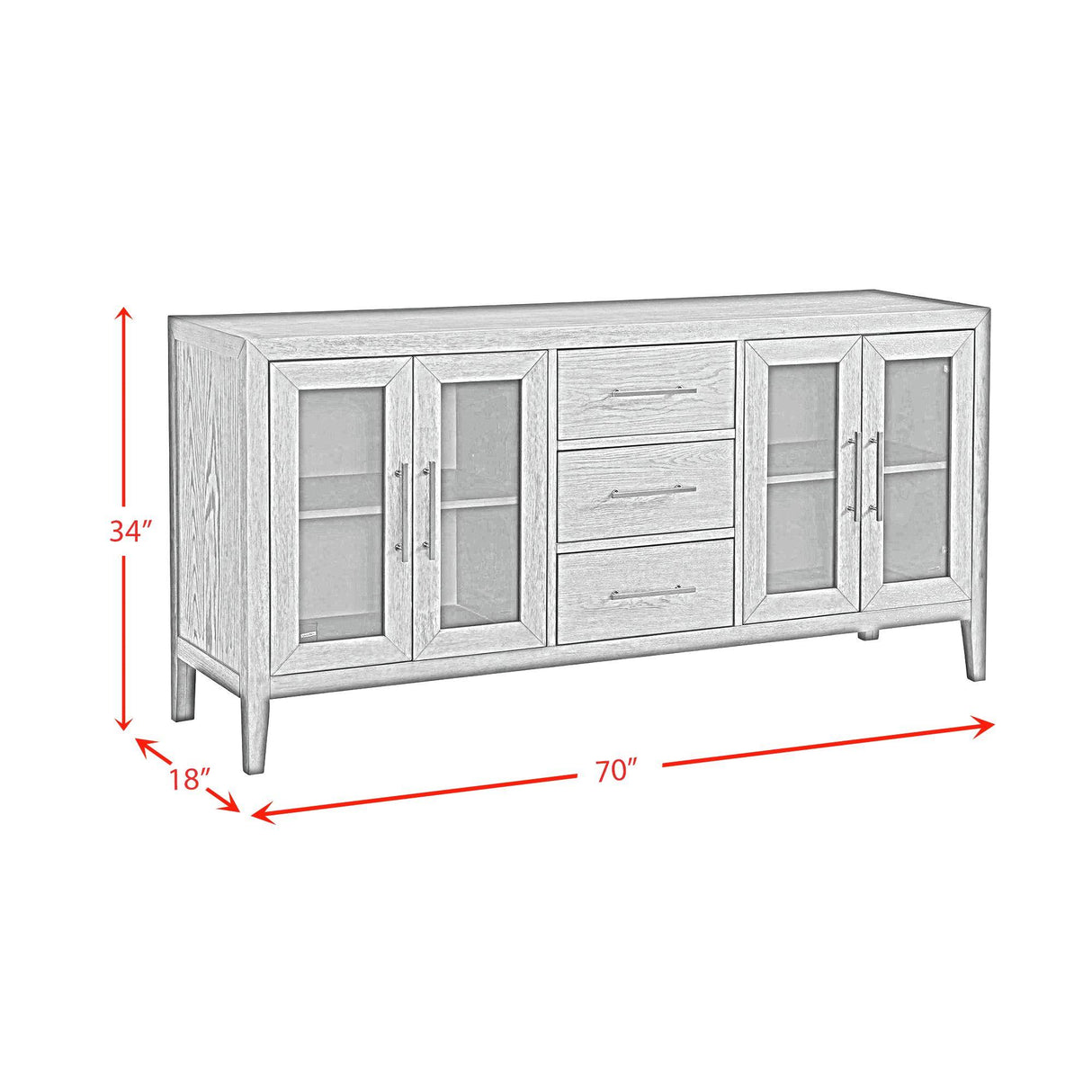  Elements International Versailles Contemporary D-3690-6-SV Server IMAGE 9