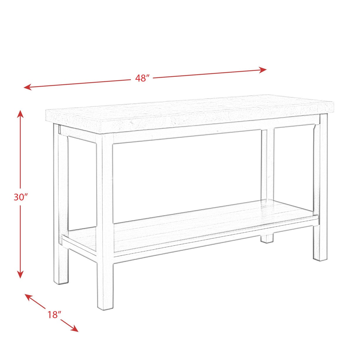  Elements International Kansas CKS100ST Sofa Table IMAGE 10