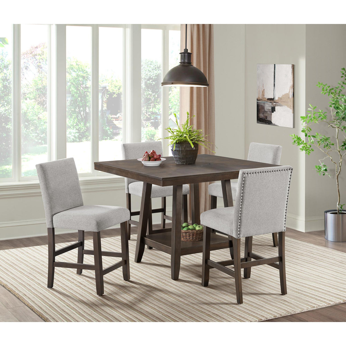  Elements International Seneca D-7670-5-CT Square Counter Table IMAGE 3