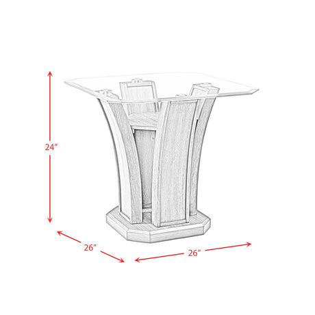  Elements International Dapper TPR350ET Square End Table IMAGE 9