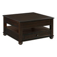  Elements International Wagner T-15740-5-SCT Square Lift-Top Coffee Table IMAGE 1