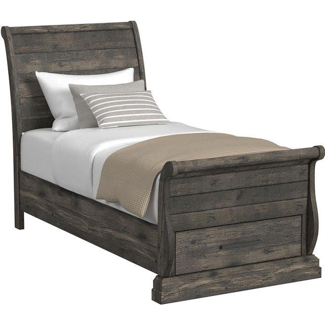  Elements International Park Ridge B-13130-8-TSLB Twin Sleigh Storage Bed IMAGE 1