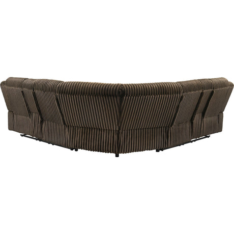  Coaster Furniture Atkinson 601510 Upholstered Reclining Sectional Sofa - Chocolate IMAGE 4