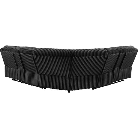  Coaster Furniture Atkinson 601520 Upholstered Reclining Sectional Sofa - Black IMAGE 4