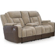  Signature Design by Ashley Mixed Motion PC8350418 Power Reclining Loveseat with Console  & Adjutasble Headrest IMAGE 1
