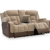  Signature Design by Ashley Mixed Motion PC8350418 Power Reclining Loveseat with Console  & Adjutasble Headrest IMAGE 2