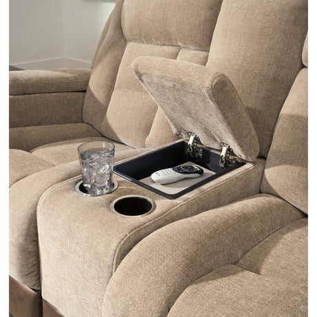  Signature Design by Ashley Mixed Motion PC8350418 Power Reclining Loveseat with Console  & Adjutasble Headrest IMAGE 5