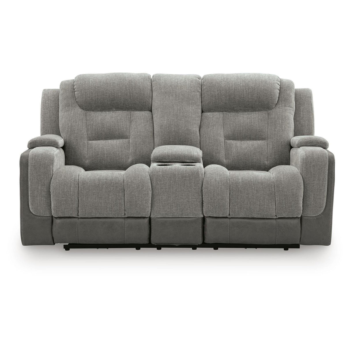  Signature Design by Ashley Mixed Motion PC8350518 Power Reclining Loveseat with Console  & Adjutasble Headrest IMAGE 2