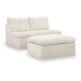  Signature Design by Ashley Fannin PC8430431 2 Armless Chairs with Ottoman IMAGE 1