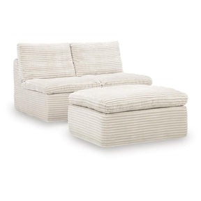  Signature Design by Ashley Fannin PC8430431 2 Armless Chairs with Ottoman IMAGE 1
