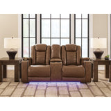  Signature Design by Ashley Gruaro PCU1420018 Power Reclining Loveseat with Console  & Adjutasble Headrest IMAGE 5