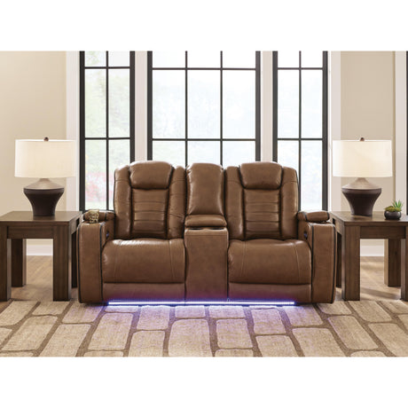  Signature Design by Ashley Gruaro PCU1420018 Power Reclining Loveseat with Console  & Adjutasble Headrest IMAGE 5