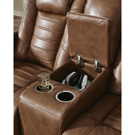  Signature Design by Ashley Gruaro PCU1420018 Power Reclining Loveseat with Console  & Adjutasble Headrest IMAGE 9