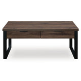  Signature Design by Ashley Wickman Falls T318-1 Rectangular Cocktail Table IMAGE 2