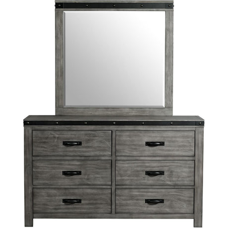  Elements International Wade 6-Drawer Kids Dresser with Mirror WE650DRMR IMAGE 2