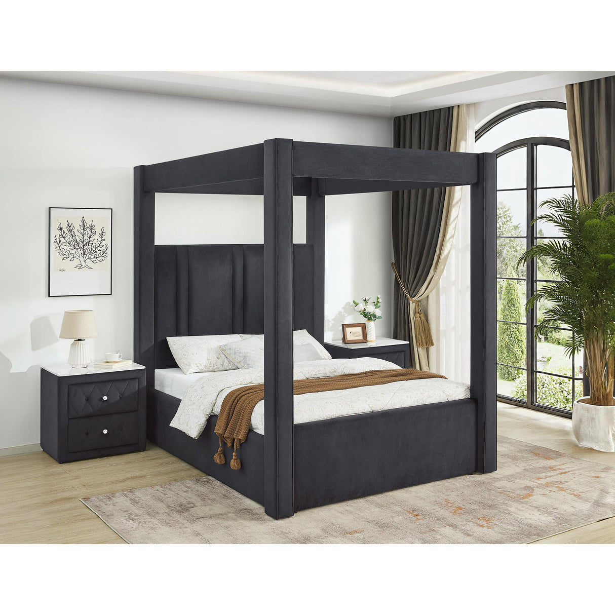  Crown Mark Beds Queen 5117BK-Q-HBFB/5117BK-KQ-RAIL/5117BK-KQ-POST IMAGE 2