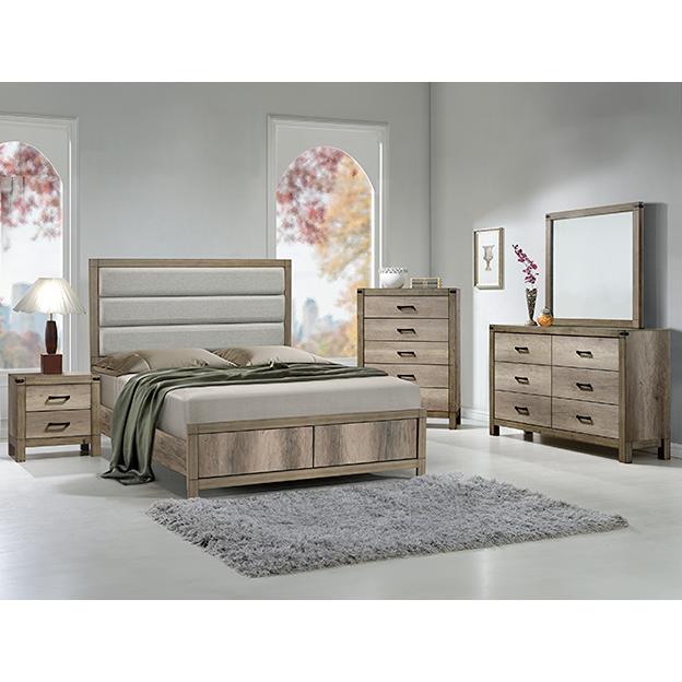  Crown Mark Matteo King Upholstered Panel Bed B3202-Q-HBFB/B3200-KQ-RAIL IMAGE 1
