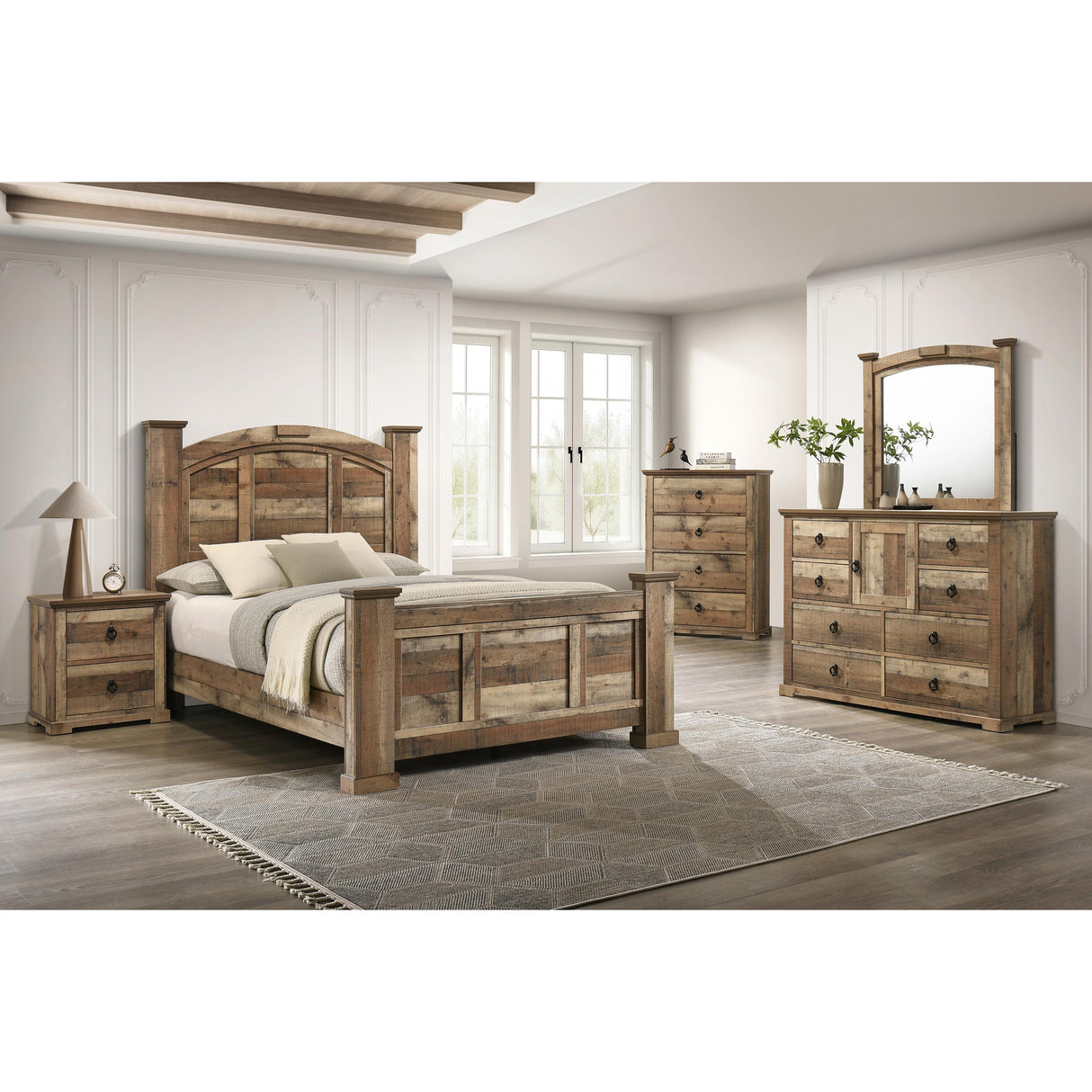  Crown Mark Ella Mae King Poster Bed B6845-K-HBFB/B6845-K-RAIL/B6845-KQ-POST IMAGE 1