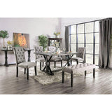  Furniture of America Alfred CM3735T-IV-6PC-BN 6 Pc Dining Table Set with Bench IMAGE 5