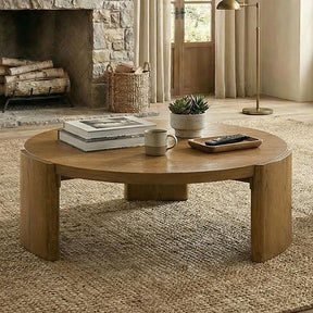  Furniture of America Poltimore FM4220WN-C Round Coffee Table IMAGE 1