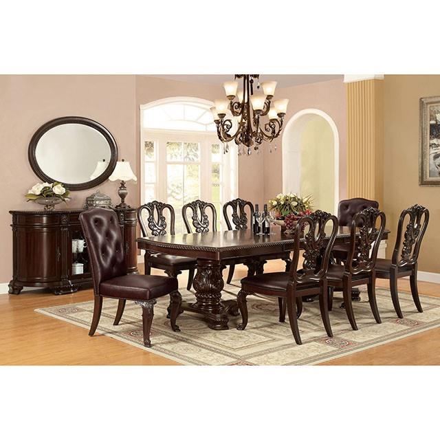  Furniture of America Bellagio CM3319T-7PC-FABRIC 7 Pc Dining Table Set IMAGE 1