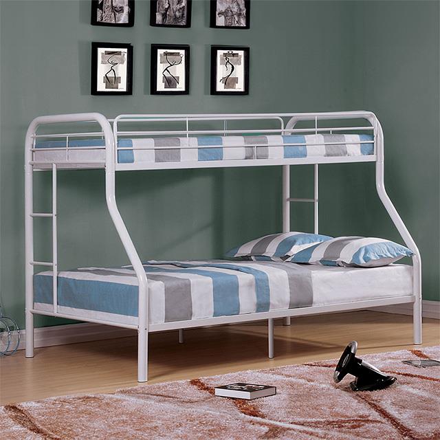  Furniture of America Finnerty CM-BK1032WH-TF-BED Twin/Full Bunk Bed IMAGE 1