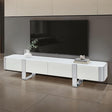  Furniture of America Larvik FM-AC8027SV-TV TV Stand White with Silver Frame IMAGE 1