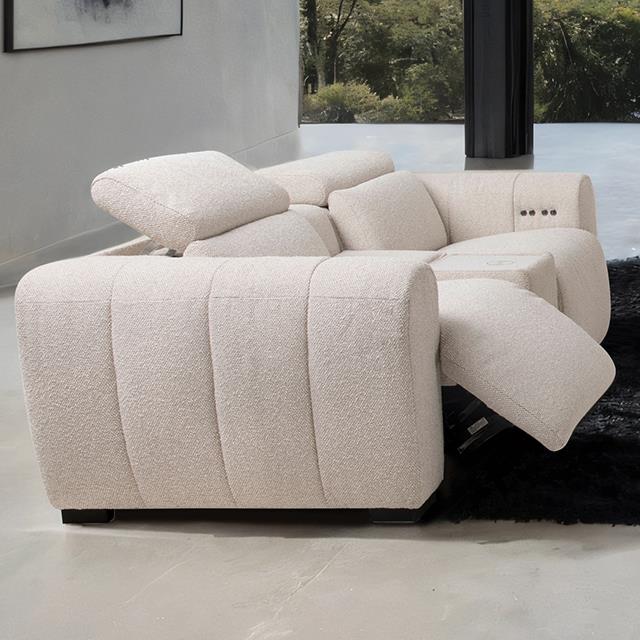  Furniture of America Thaddea CM9934WH-LV-PM-PK Power Loveseat IMAGE 1