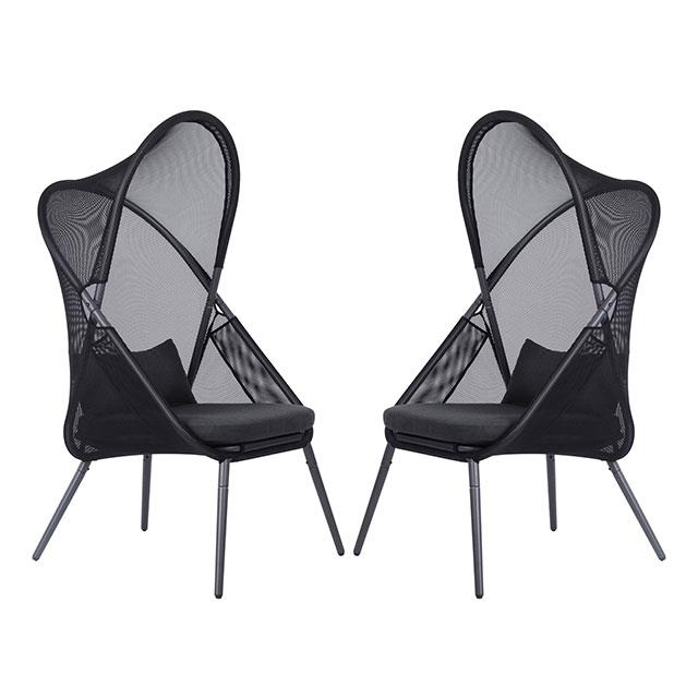  Furniture of America Alverta GM-1014BK-2PK Set Of 2 Foldable Chair IMAGE 2